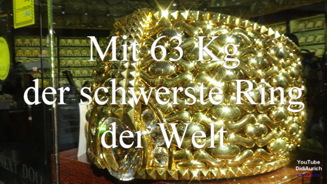 Dubai Goldring Wiegt Fast 64 Kg The World Heaviest Gold Ring Star Of Taiba Guinness World Record Youtube