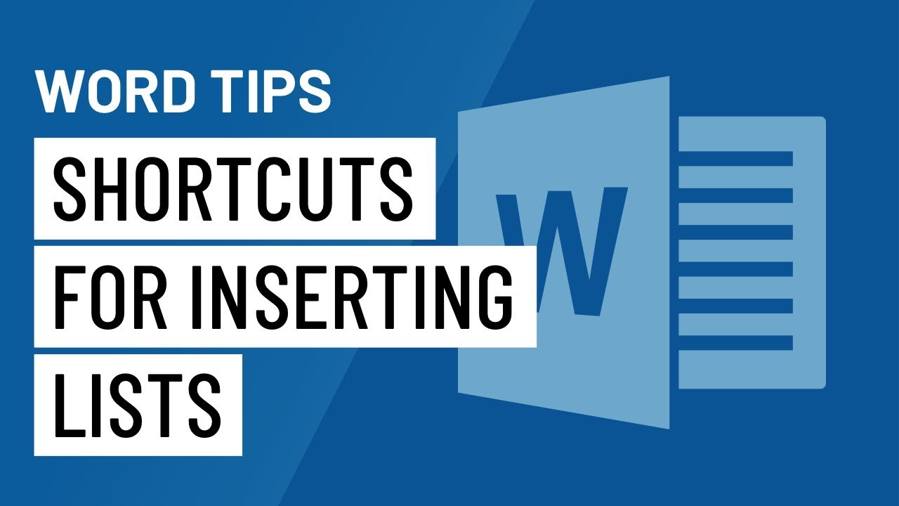 Word Quick Tip: Shortcuts for Inserting Lists