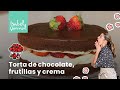 Torta de chocolate con frutillas y crema