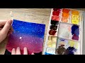 How to paint a sunset silhouette  gouache tutorial