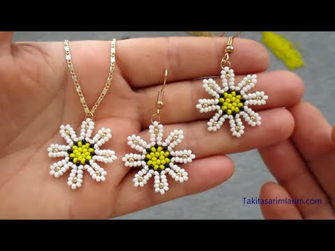 ÇİÇEKLİ KOLAY KOLYE VE KÜPE YAPIMI / EASY FLORAL NECKLACE AND EARRINGS MAKING