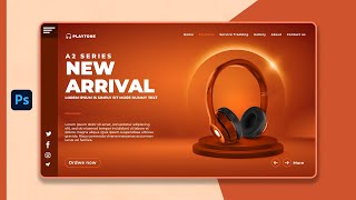 Website UI Design in Photoshop | UI Design Tutorial screenshot 5