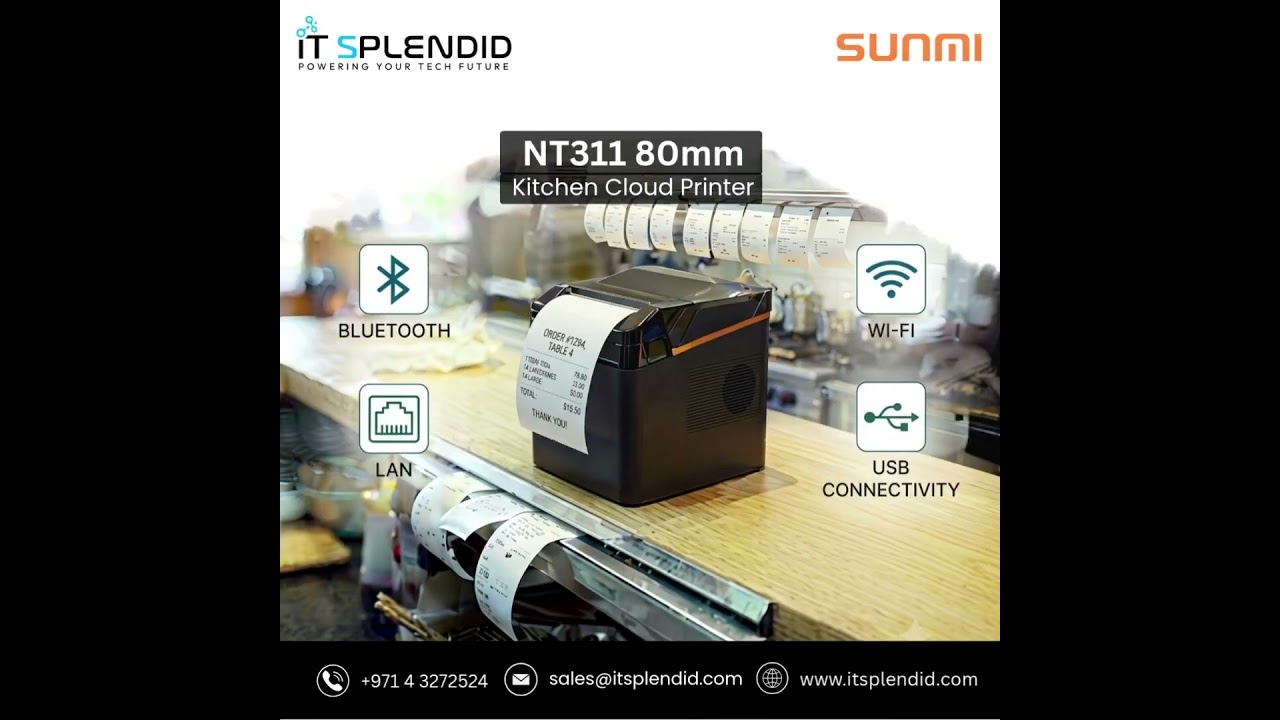 Sunmi NT311 Kitchen Cloud Printer – 80mm High-Speed Thermal