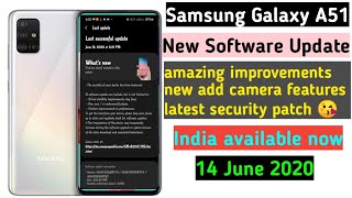 Samsung A51 New software update in India June 2020 camera new features screenshot 1