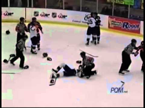 Moncton Wildcats vs Lewiston MAINEiacs brawl, Apr 1, 2011