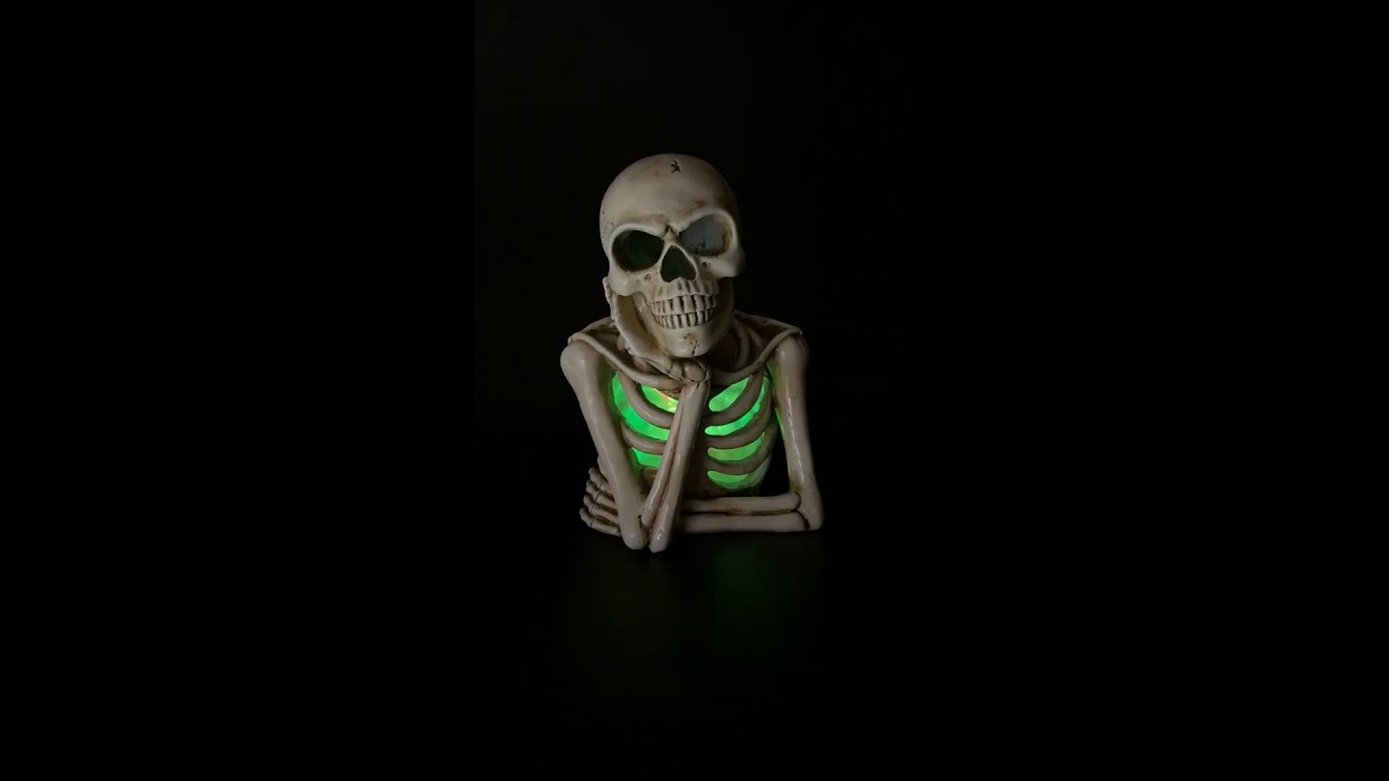 ドクロ.ガイコツ 現在受注を停止している商品です］67-7116-83 頬杖ドクロハロウィン