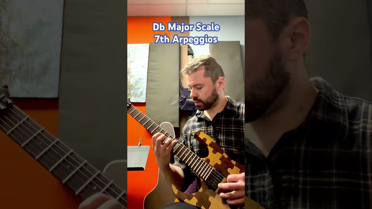 An example of a Db major scale being played diatonically up through a series of 7th arpeggios.