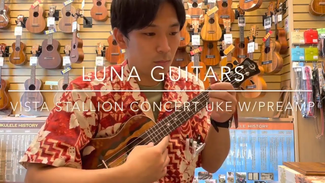 Luna Guitars Vista Stallion Concert Uke w/Preamp
