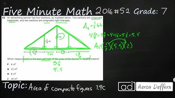 7th Grade STAAR Practice Area of Composite Figures (7.9C - #3)