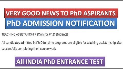 All INDIA PhD Entrance Test in University | Only PG Fellowship | UGC NET Exempted Written test