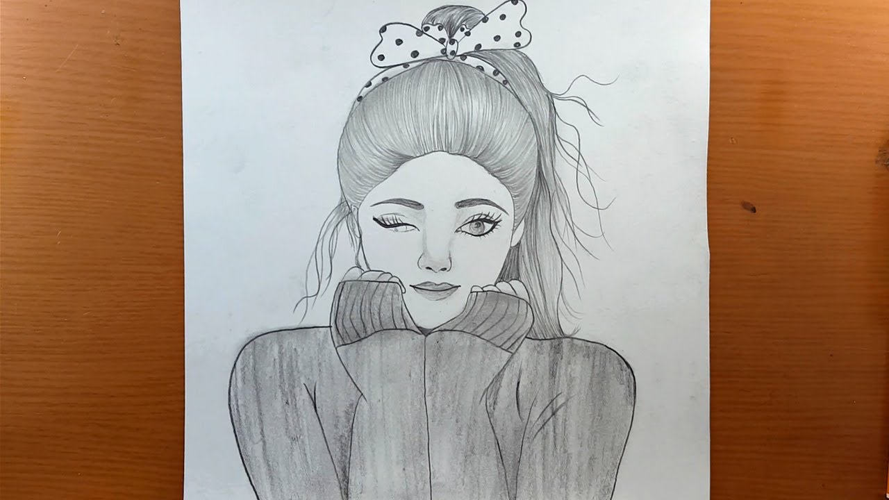 desenho fácil  como desenhar uma garota triste usando uma máscara