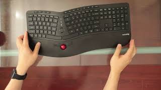 wireless Victsing ergonomic keyboard with built-in trackball review