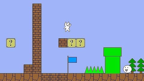 Syobon Action 1-4 in 3 minutes(+Ending, Rendering Fail)