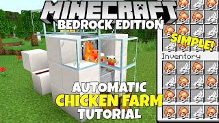 Minecraft Bedrock: Auto Chicken Farm! Simple/Reliable Tutorial! MCPE Xbox PC Ps4