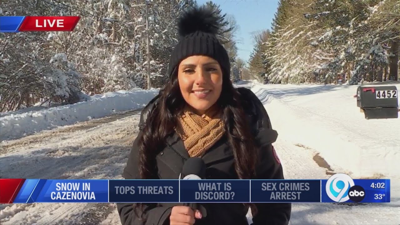Snow in Cazenovia: Side roads still covered in snow - YouTube