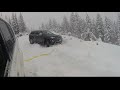 Assisted u turn in deep snow with ruts