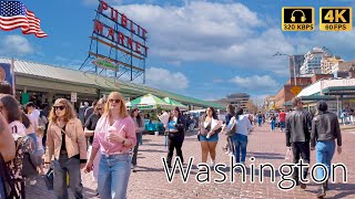 🇺🇸 Downtown Seattle Walking Tour | Walking American Neighborhoods with Immersive City Sound 4K/60fps