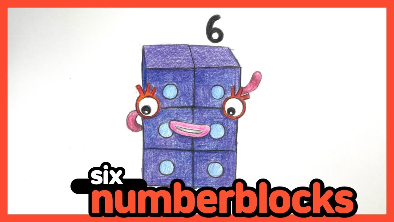 넘버블럭스 Numberblocks | 6 숫자 그리기 | 색연필 | 캐릭터 그리기 - Youtube