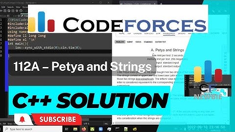 A C++ Solution to Codeforces 112A Petya and Strings by CFNewbie