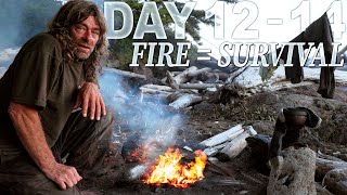 Greg Days 12-14 Discovering Fire & Fish Trap Build | 30 Day Survival Challenge: Vancouver Island