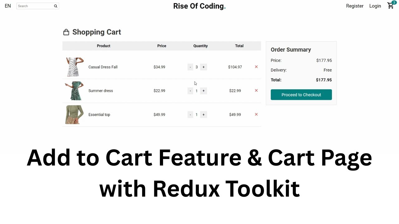 React E-Commerce: Add to Cart Feature and Cart Page with Redux Toolkit ...