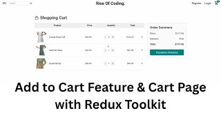 React E-Commerce: Add to Cart Feature and Cart Page with Redux Toolkit
