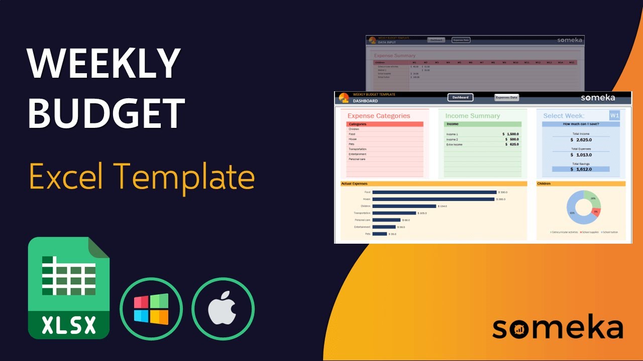 Weekly Budget Excel Template | Budget Planner Spreadsheet