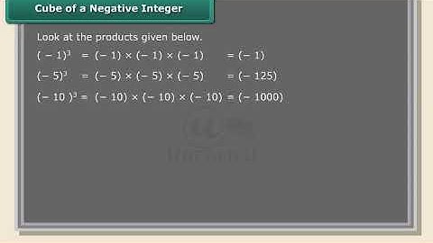 Ch 7 - Cubes and Cube Roots | Cube of a negative integer