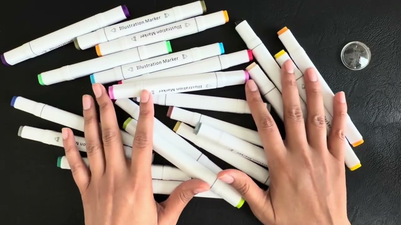 ✨ Organizing Markers, Tapping & Gum Chewing sounds ASMR 💖