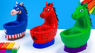 How to make robot Horse mod superhero Spider man, Hulk, Captain America and Ironman with Clay