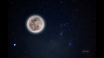 Stunning super Moon and orion constellation composite tutorial on Photoshop quick and easy method