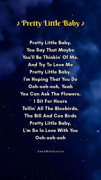 PRETTY LITTLE BABY SONG LYRICS 🎶🤍#song #songlyrics #englishsong