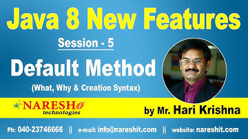Java 8 New Features | Session 5 | Default Method | Java 8 New Features | Mr. Hari Krishna