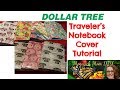 DOLLAR TREE TRAVELERS NOTEBOOK COVER TUTORIAL - Requested Video #travelersnotebook #dollartree #plan