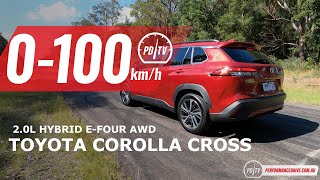 2023 Toyota Corolla Cross Hybrid AWD 0-100km/h &amp; engine sound