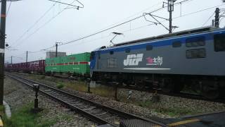 EF210-154  71ﾚ  旭川橋梁付近通過[ｺｷ110形コンテナ４両連結有り]