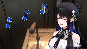 Nerissa uses the PA system to sing (Darkwater)  [Hololive/clip]