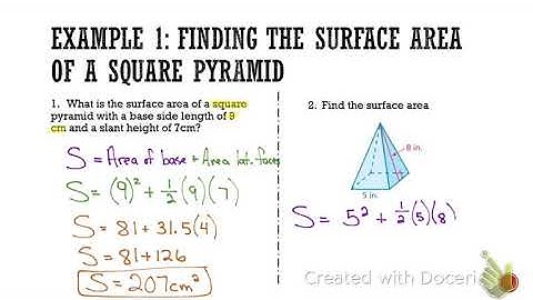H Pre Alg: 10.3 & 10.5 Surface Area and Volume of Pyramids