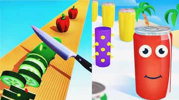 Perfect slices game vs jus run game play ⏯️