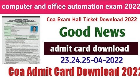 computer office automation admit card release download 2022