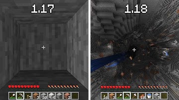 digging straight down in 1.17 vs 1.18