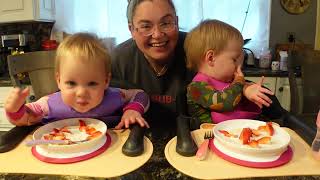 Twins try strawberry shortcake