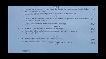 jntuk r23 data structure set 2 - 1st btech cse ,  it , cse allied branches