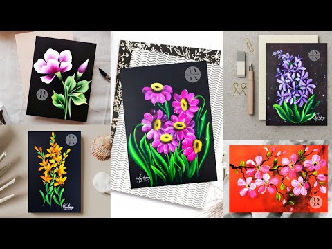 5 Simple Acrylic Painting Flowers Art Of Painting Flowers YouTube Hqdefault