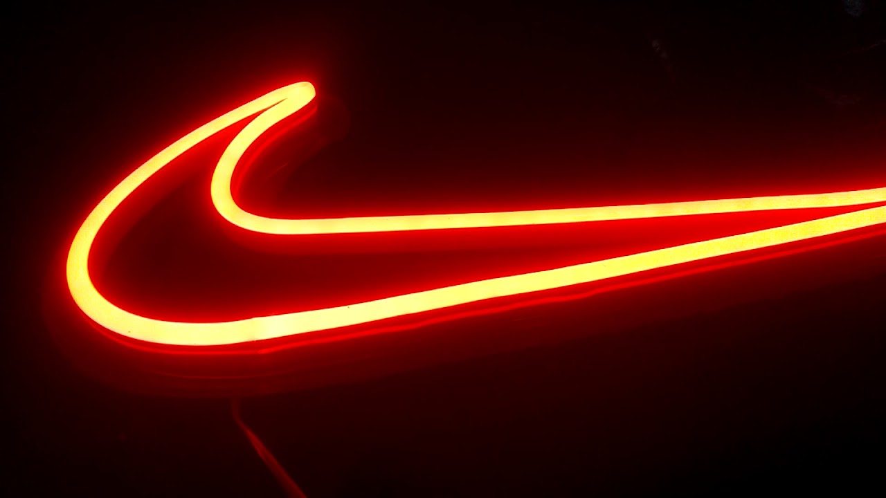 red neon nike logo