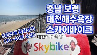 대천해수욕장 레일바이크 스카이바이크 5분만에 둘러보기 Experience the Daecheon Beach Sky Rail Bike in 5 minutes