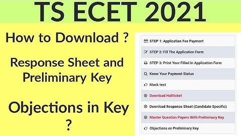 TS ECET 2021 | Response Sheet and Key Paper