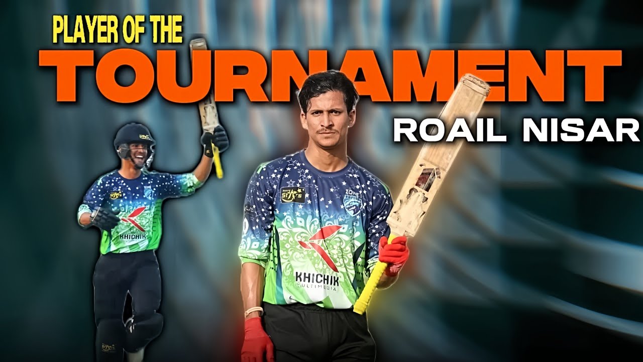 PLAYER OF THE TOURNAMENT 🔥ROAIL NISAR 🏆🏏 IN KARWAN TOURNAMENT 💯🏏 #myco#karwanpakistan#cricket#roail