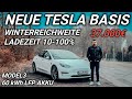 Tesla Model3 60 kWh Reale Winter Reichweite und Ladezeit 10-100% Verbrauch und Ladespeed