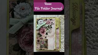 Easy Rose File Folder Journal #craftygiveaway #shorts @lenaecreates